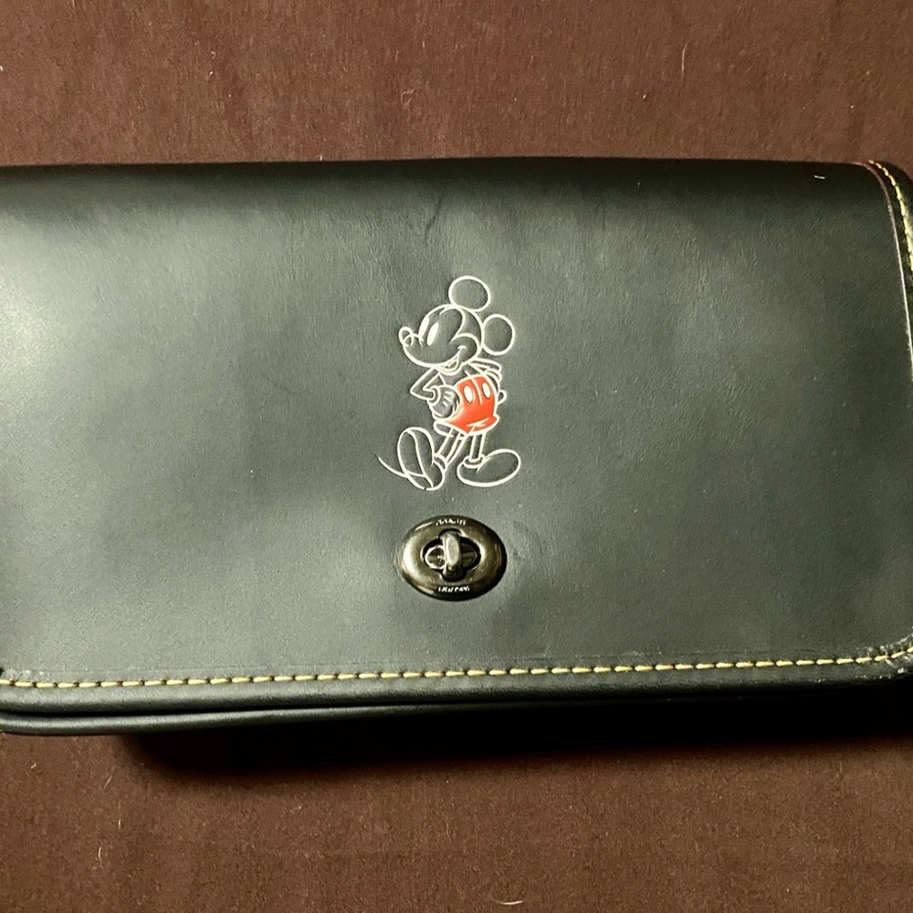 Coach Red and Black Leather Clutch